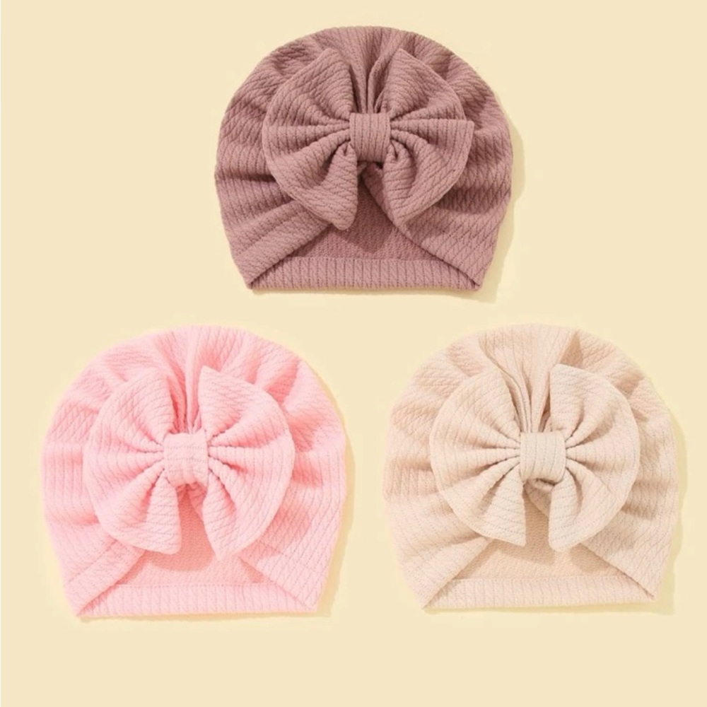 Baby girls bow turban hat or head bow wrap